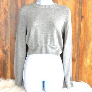 Divided by H&M Cropped Sweater Gray Size Small